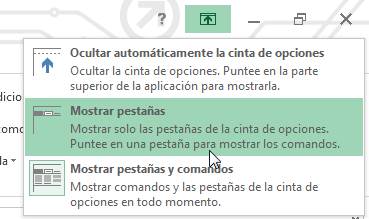 Cinta de Opciones Rapidas